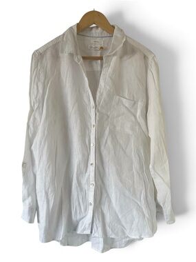 C&C California White 100 % Linen Button-Down Shirt Size Large
